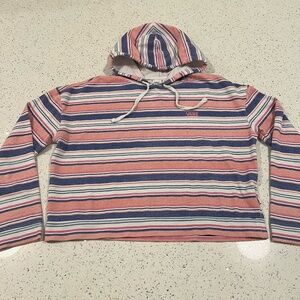 VANS Striped Crop Hoodie Logo Front Embroidery and Side Front Tag Size Small